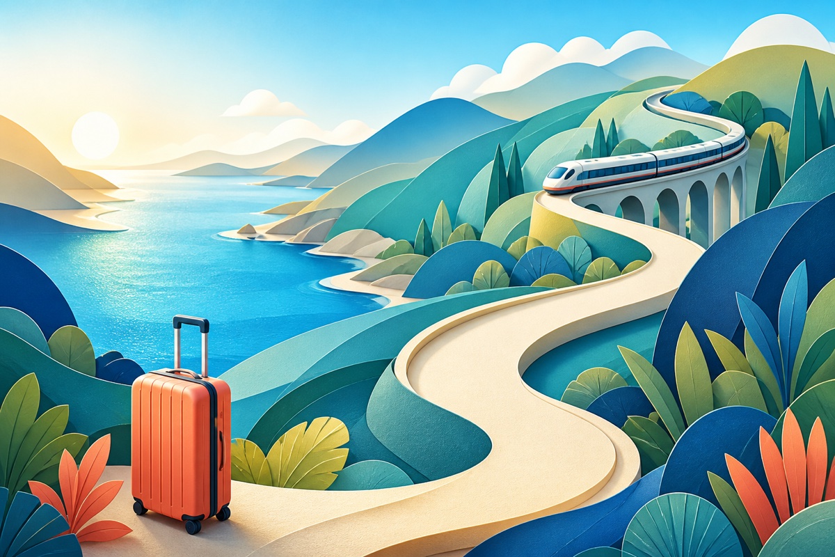 A travel story illustration